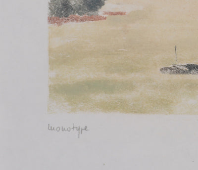 Camille COMBE : Sur l'eau, Monotype original signé