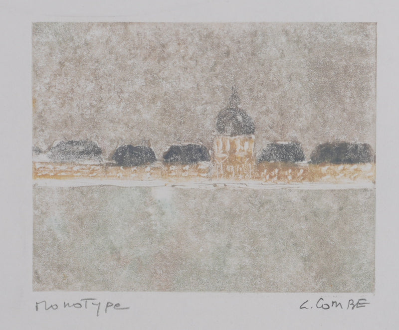 Camille COMBE : Les petites maisons, Monotype original signé
