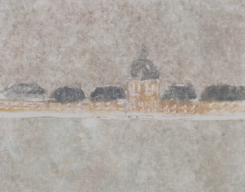 Camille COMBE : Les petites maisons, Monotype original signé