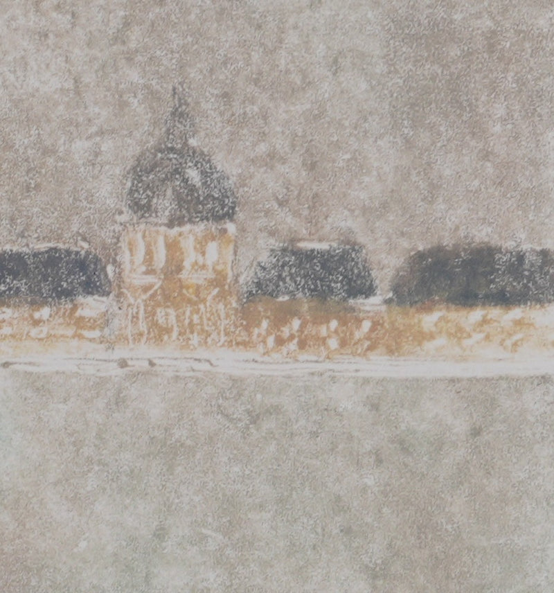 Camille COMBE : Les petites maisons, Monotype original signé