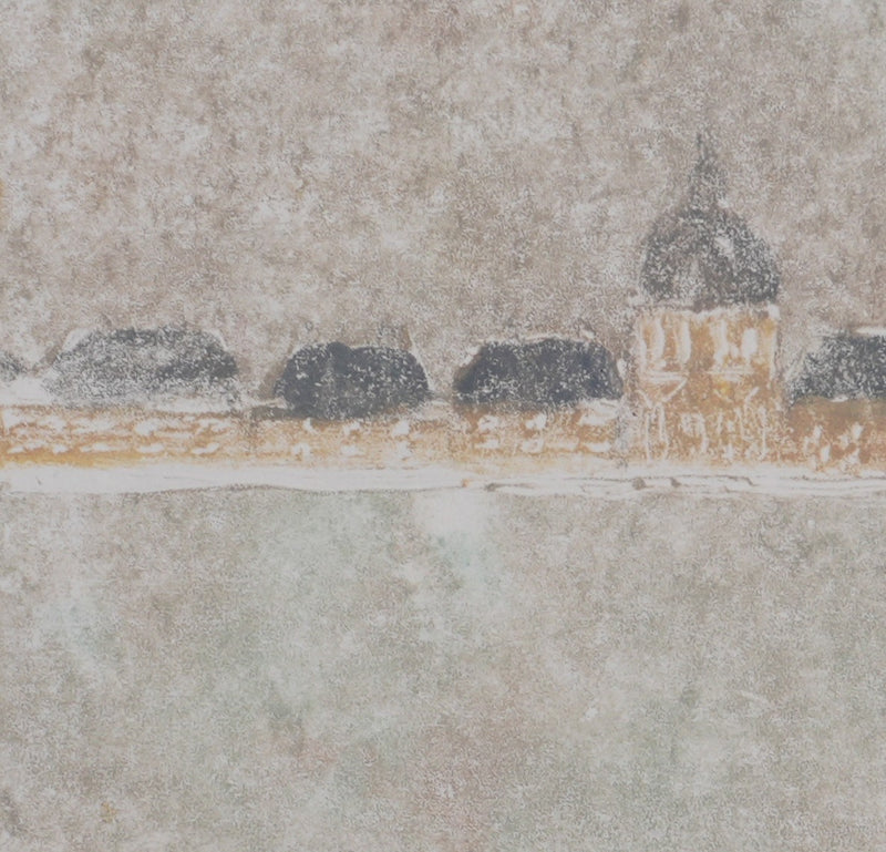 Camille COMBE : Les petites maisons, Monotype original signé