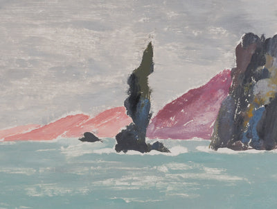 Camille COMBE : L'île aux Ours s'illumine, Monotype original signé