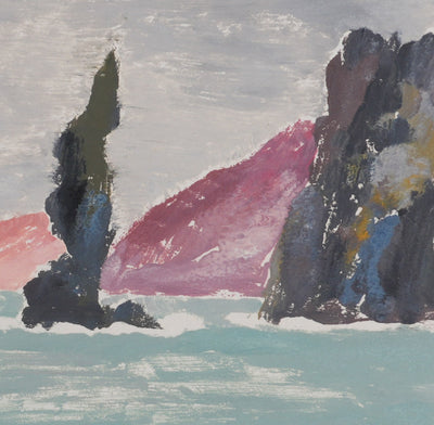 Camille COMBE : L'île aux Ours s'illumine, Monotype original signé