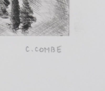 Camille COMBE : Ausbach : concert à l'Orangerie, Gravure originale signée