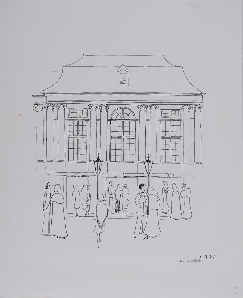 Camille COMBE : Le rendez-vous, Dessin original signé