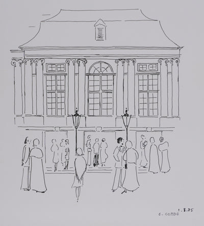 Camille COMBE : Le rendez-vous, Dessin original signé