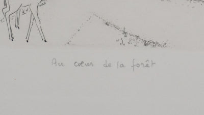 Camille COMBE : Au coeur de la forêt, Gravure originale signée