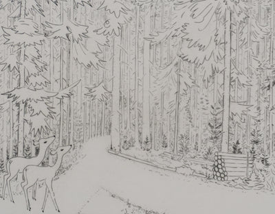 Camille COMBE : Au coeur de la forêt, Gravure originale signée