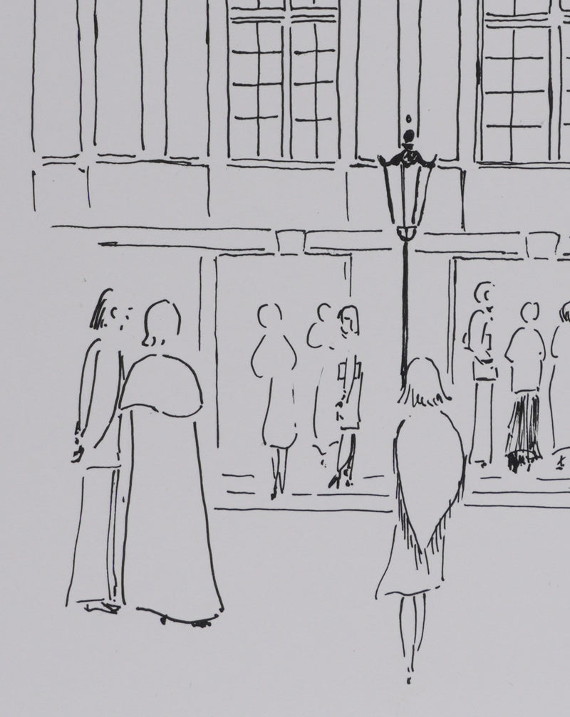 Camille COMBE : Le rendez-vous, Dessin original signé