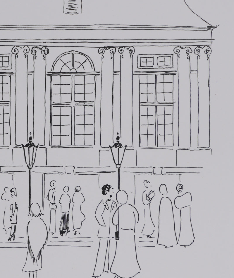 Camille COMBE : Le rendez-vous, Dessin original signé