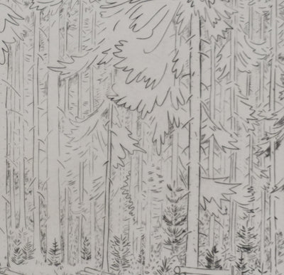 Camille COMBE : Au coeur de la forêt, Gravure originale signée