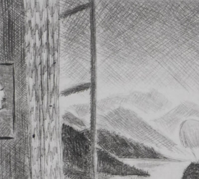 Camille COMBE : Attente, Gravure originale signée