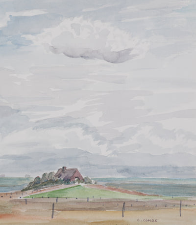 Camille COMBE : Les Halligen, Aquarelle originale signée