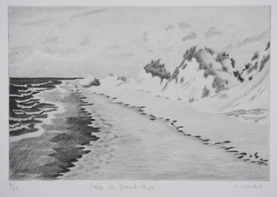 Camille COMBE : Vers le grand large, Gravure originale signée