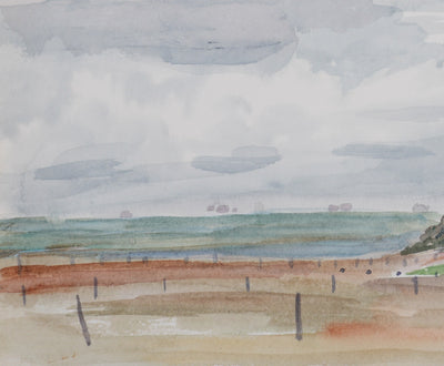 Camille COMBE : Les Halligen, Aquarelle originale signée