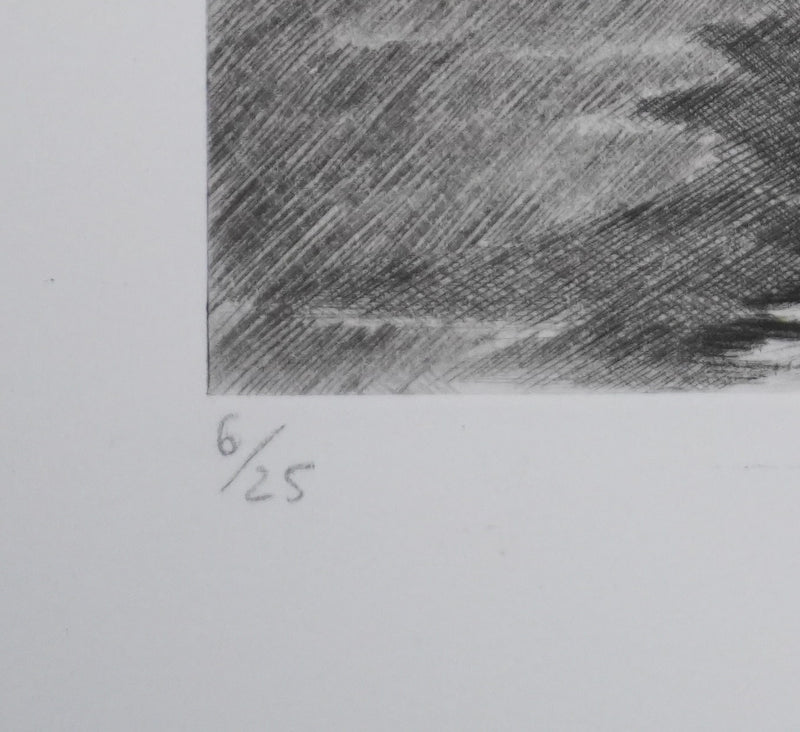 Camille COMBE : Vers le grand large, Gravure originale signée