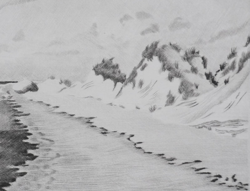 Camille COMBE : Vers le grand large, Gravure originale signée