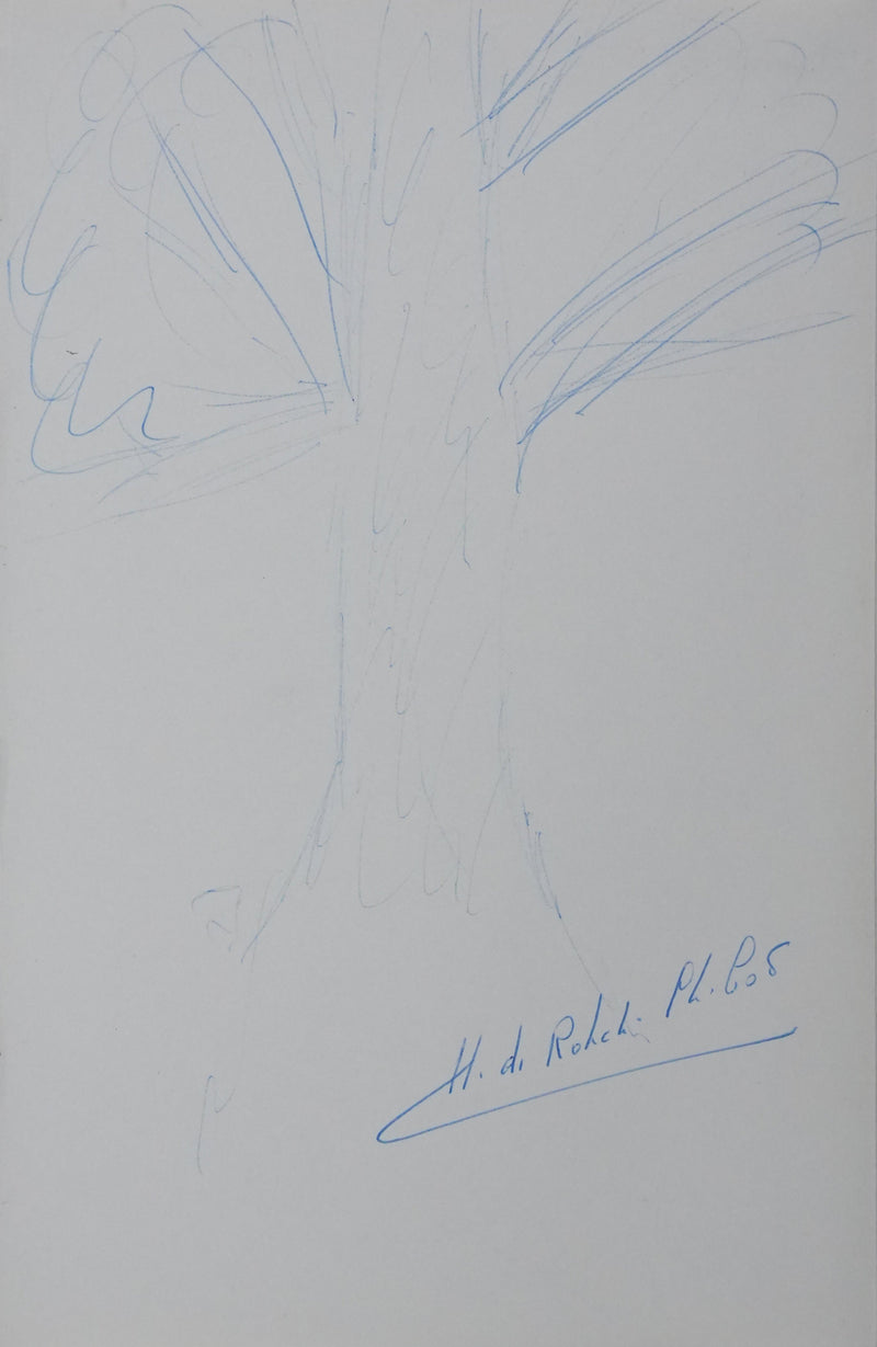 Hélène DE ROHAN-CHABOT : Le feuillage bleu, Autographe et dessin original signé