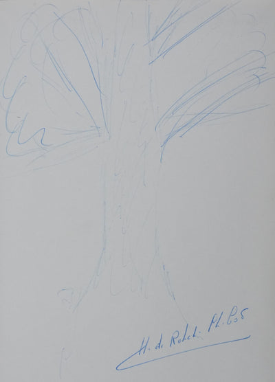 Hélène DE ROHAN-CHABOT : Le feuillage bleu, Autographe et dessin original signé