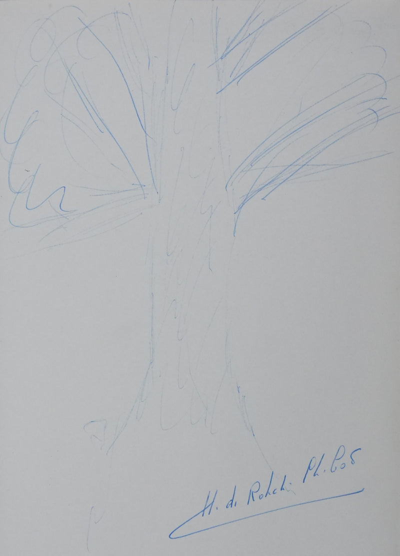 Hélène DE ROHAN-CHABOT : Le feuillage bleu, Autographe et dessin original signé