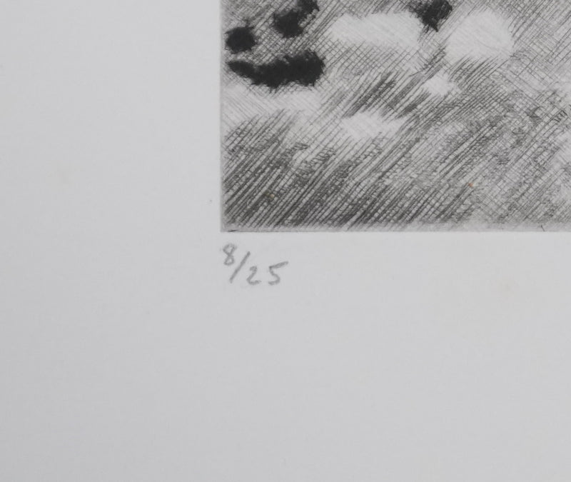 Camille COMBE : Lever de soleil sur les îles, Gravure originale signée