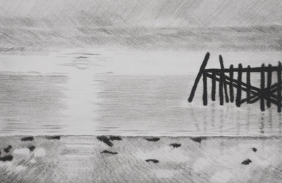 Camille COMBE : Lever de soleil sur les îles, Gravure originale signée