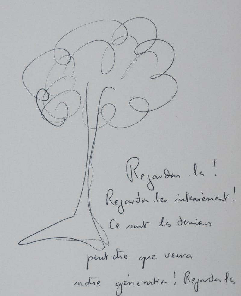 Eddy FLORENTIN : Regardez les arbres, Autographe et dessin original signé