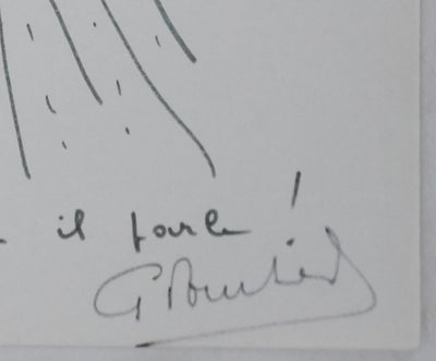 Père POUCHET : L'arbre il parle, Autographe et dessin original signé