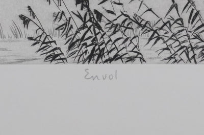 Camille COMBE : Oiseaux en envol, Gravure originale signée