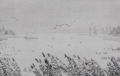 Camille COMBE : Oiseaux en envol, Gravure originale signée