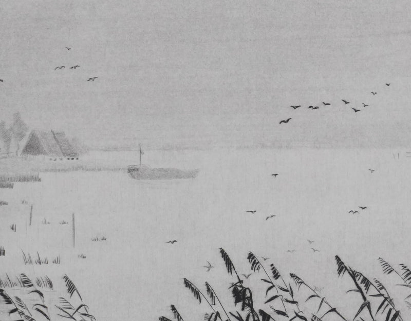 Camille COMBE : Oiseaux en envol, Gravure originale signée