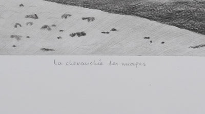 Camille COMBE : La chevauchée des nuages II, Gravure originale signée