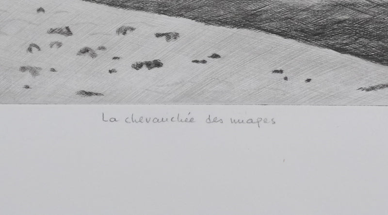 Camille COMBE : La chevauchée des nuages II, Gravure originale signée
