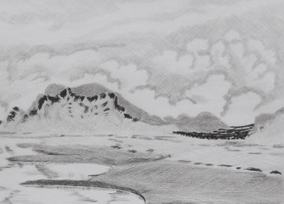 Camille COMBE : La chevauchée des nuages II, Gravure originale signée
