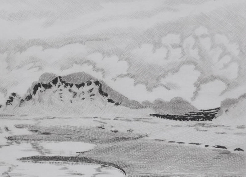 Camille COMBE : La chevauchée des nuages II, Gravure originale signée