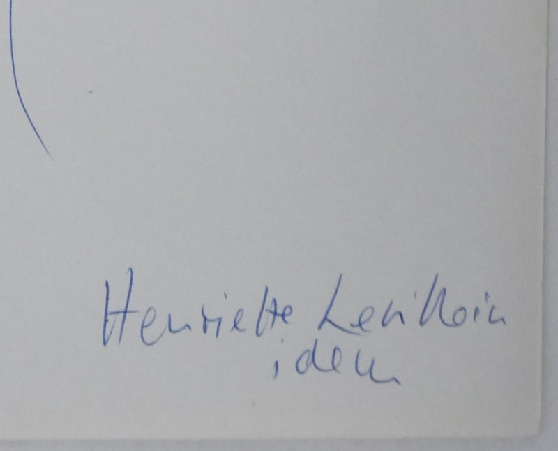 Henriette LEVILLAIN : La plume, Autographe et dessin original signé