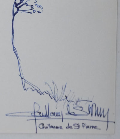 Guillaume DE ST PIERRE : L'arbre aux boules de coton, Autographe et dessin original signé