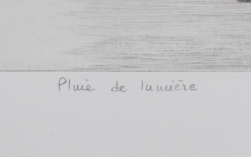 Camille COMBE : Pluie de lumière, Gravure originale signée