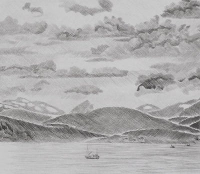 Camille COMBE : Pluie de lumière, Gravure originale signée