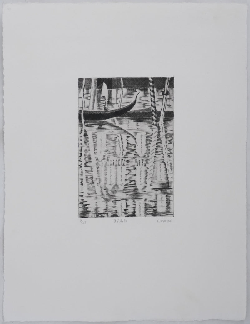 Camille COMBE : Reflets, Gravure originale signée