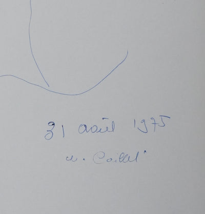 HUYGHE : L'arbre sur la vague, Autographe et dessin original signé