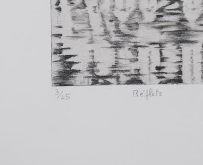 Camille COMBE : Reflets, Gravure originale signée
