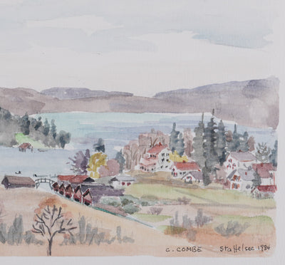 Camille COMBE : Village au pied du Staffelsee, Aquarelle originale (photo de détail 4) - Crédit photo : Galerie Art.Paris
