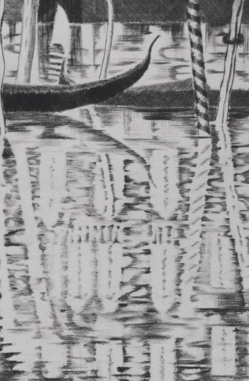 Camille COMBE : Reflets, Gravure originale signée