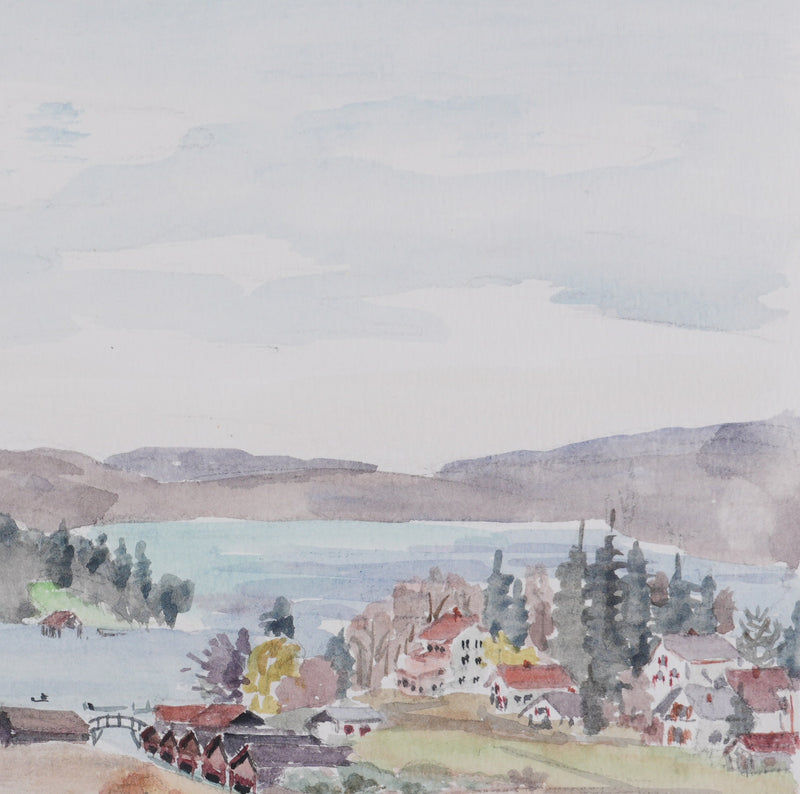 Camille COMBE : Village au pied du Staffelsee, Aquarelle originale (photo de détail 6) - Crédit photo : Galerie Art.Paris