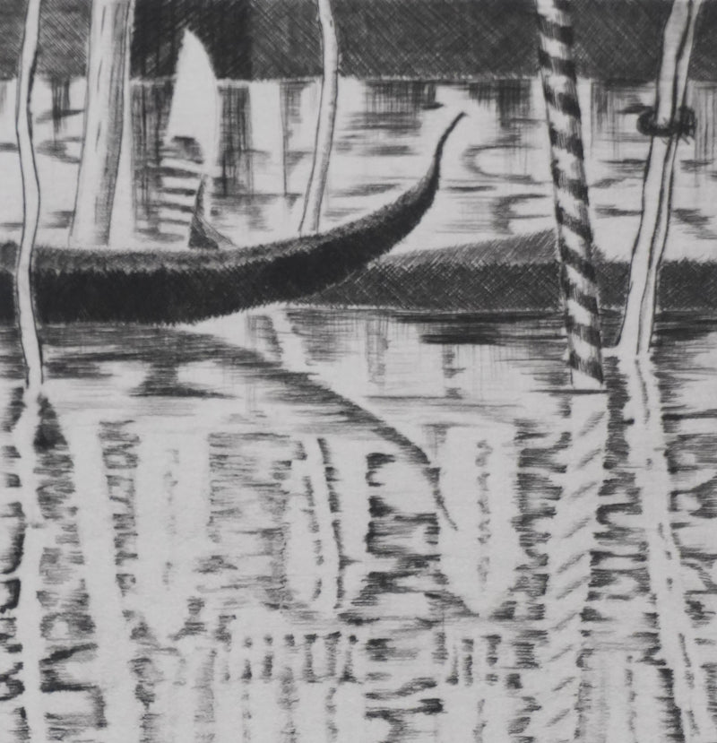 Camille COMBE : Reflets, Gravure originale signée