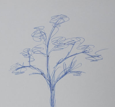 Claire-Hélène HUYGHE-SEVENE : L'arbre sur la vague, Autographe et dessin original signé