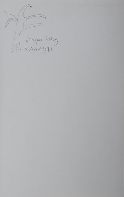 Jacques CORDAY : L'arbre de l'horreur, Autographe et dessin original signé