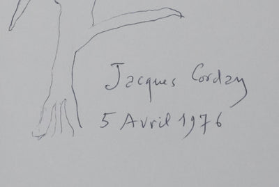 Jacques CORDAY : L'arbre de l'horreur, Autographe et dessin original signé