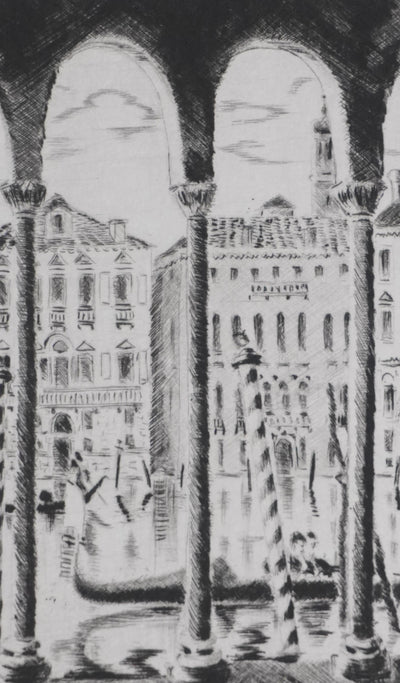 Camille COMBE : Au fil de l'eau, Gravure originale signée